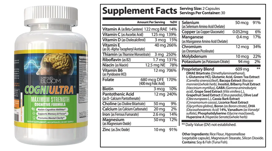 Cogniultra Supplement Facts